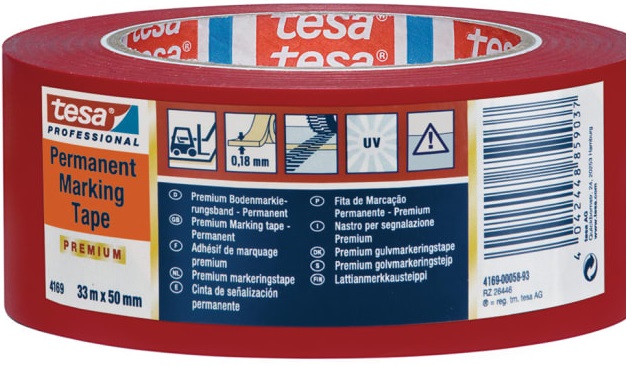 Marquage_au_sol adh&eacute;sif Rouge 33m*50mm